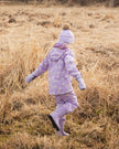 3-In-1 Two-Piece Mid-Season Outerwear Set Purple Daisy Print