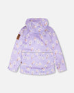 3-In-1 Two-Piece Mid-Season Outerwear Set Purple Daisy Print