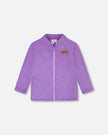 3-In-1 Two-Piece Mid-Season Outerwear Set Purple Daisy Print