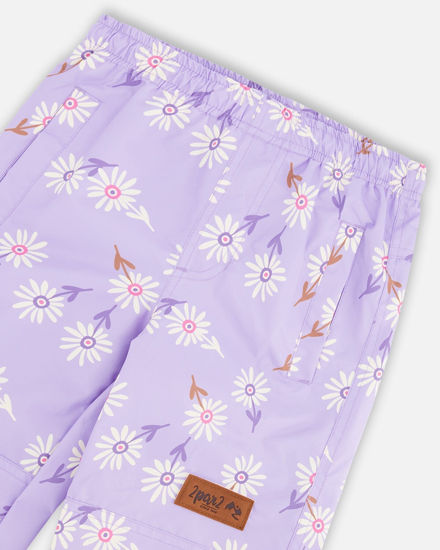 3-In-1 Two-Piece Mid-Season Outerwear Set Purple Daisy Print