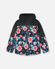 3-In-1 Two-Piece Mid-Season Outerwear Set Black Printed Flowers - Black Inner Jacket