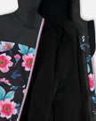 3-In-1 Two-Piece Mid-Season Outerwear Set Black Printed Flowers - Black Inner Jacket