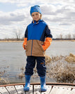 3-In-1 Two-Piece Mid-Season Outerwear Set Blue Colorblock