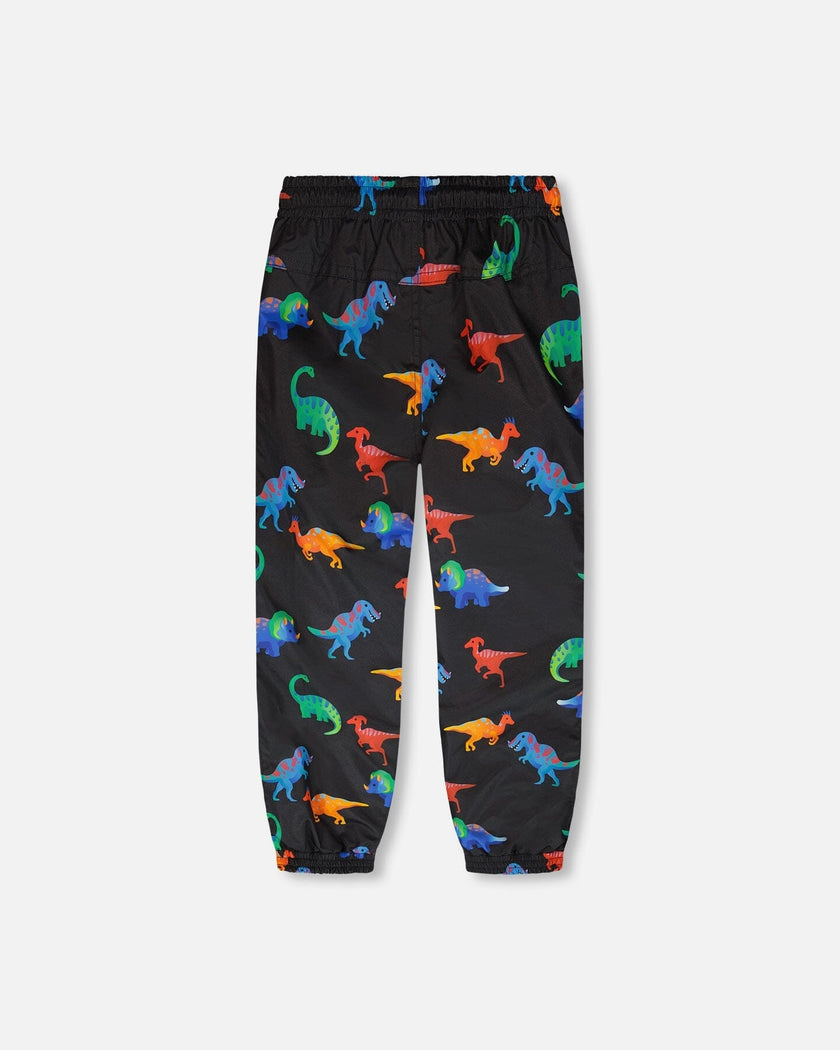 3-In-1 Two-Piece Mid-Season Outerwear Set Black Dinosaur Print