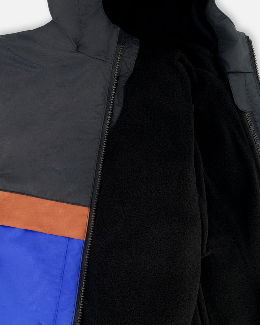 3-In-1 Two-Piece Mid-Season Outerwear Set Black And Brown