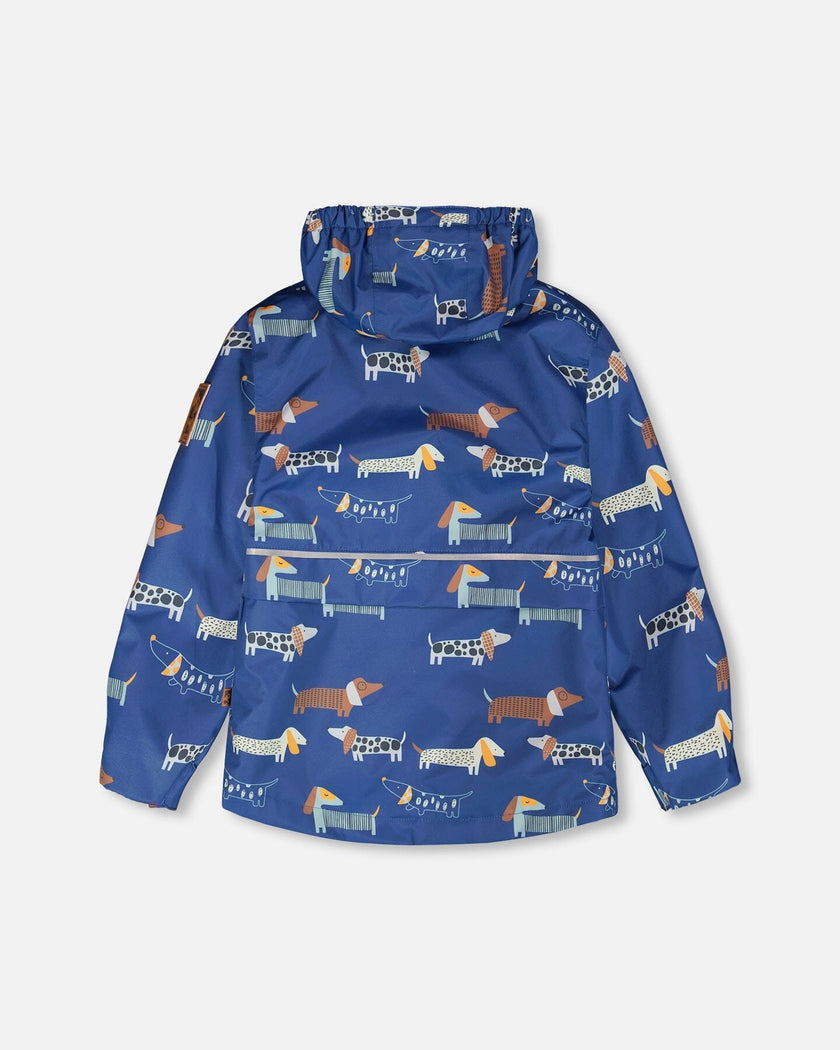 3-In-1 Two-Piece Mid-Season Outerwear Set Blue Dog Print