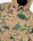 3-In-1 Two-Piece Mid-Season Outerwear Set Brown Motocross Print