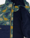 Two-Piece Mid-Season Outerwear Set Green Dinosaur Print