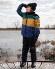 Two-Piece Mid-Season Outerwear Set Green, Yellow And Blue