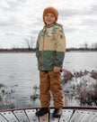 Two-Piece Mid-Season Outerwear Set Green Camouflage Print