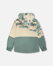 Two-Piece Mid-Season Outerwear Set Green Camouflage Print