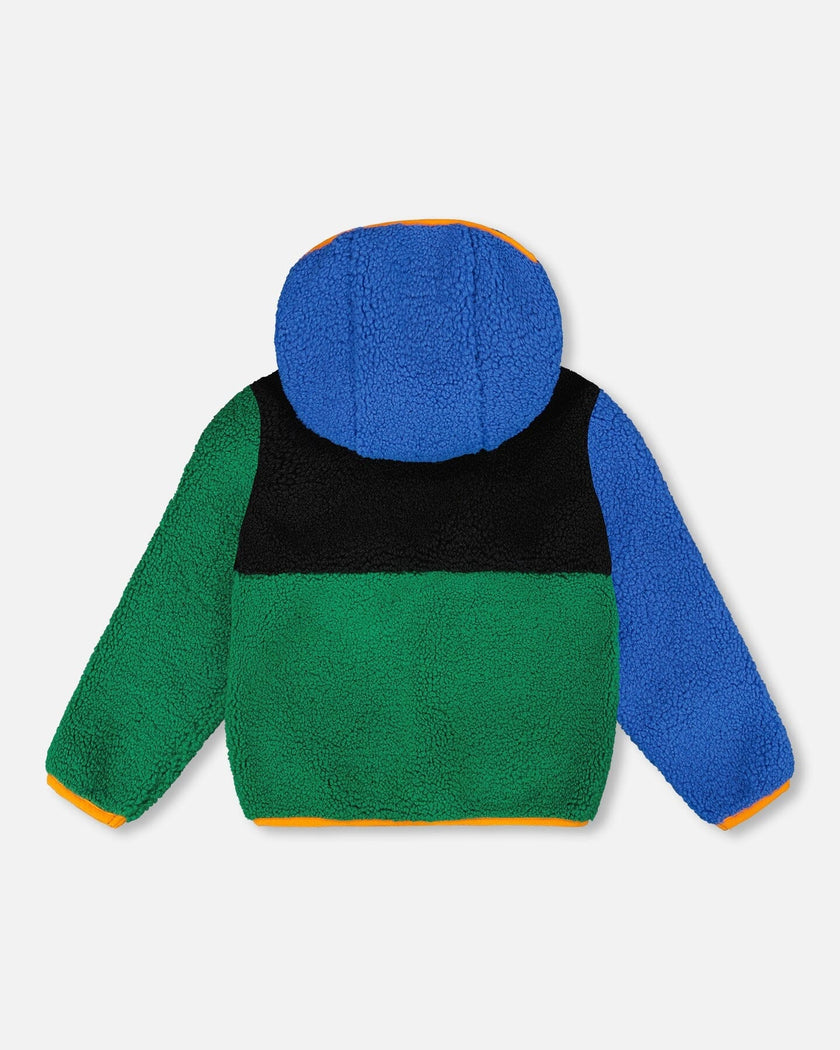 Sherpa Jacket Blue Colorblock