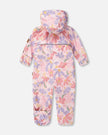 Baby Mid-Season One-Piece Outerwear With Hat Pink Flower Print