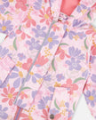 Baby Mid-Season One-Piece Outerwear With Hat Pink Flower Print