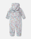 Baby Mid-Season One-Piece Outerwear With Hat Blue Mini Flower Print