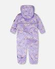 Baby Mid-Season One-Piece Outerwear With Hat Purple Daisy Print