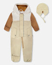 Baby Mid-Season One-Piece Outerwear With Hat Beige