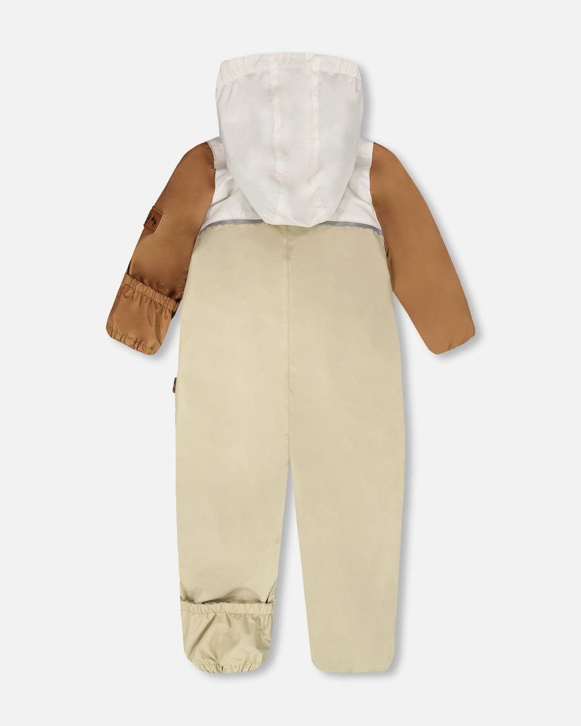 Baby Mid-Season One-Piece Outerwear With Hat Beige