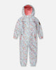 Kids Mid-Season One-Piece Outerwear Blue Mini Flower Print