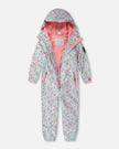 Kids Mid-Season One-Piece Outerwear Blue Mini Flower Print