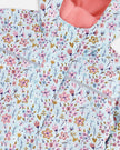 Kids Mid-Season One-Piece Outerwear Blue Mini Flower Print