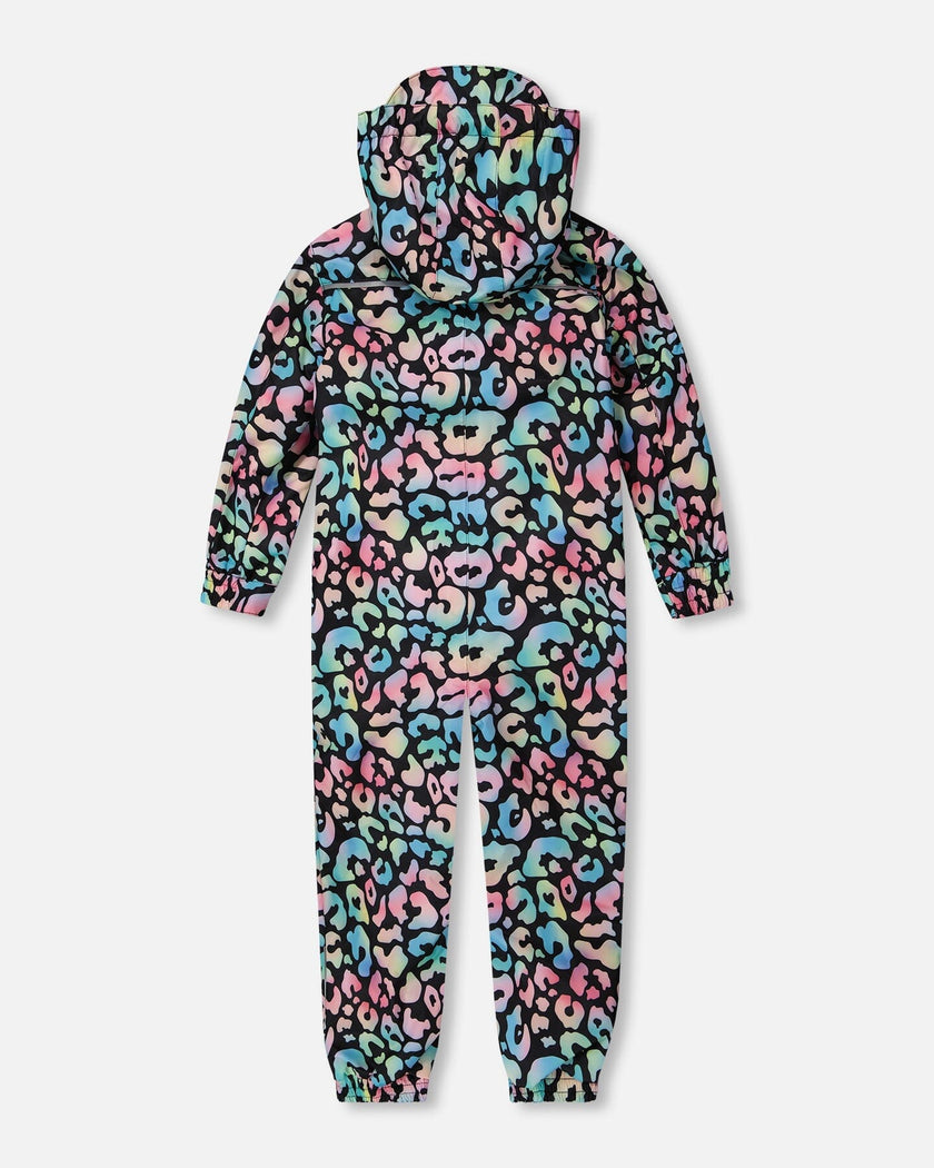 Kids Mid-Season One-Piece Outerwear Black Animal Print