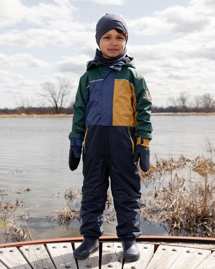 Kids Mid-Season One-Piece Outerwear Navy Colorblock