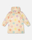 Rain Coat And Hat Set Beige Printed Flowers