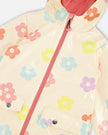 Rain Coat And Hat Set Beige Printed Flowers