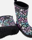 Rain Boots In Natural Rubber Black Animal Print