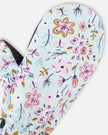 Mid-Season Mittens In Recycled Polyester Blue Mini Flower Print