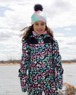 Mid-Season Mittens In Recycled Polyester Black Animal Print