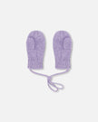 Baby Knit Mittens With Cord Lavender