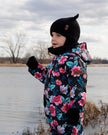 Baby Knit Mittens With Cord Black