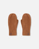 Ribbed Knit Mittens Brown