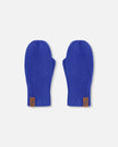 Ribbed Knit Mittens Royal Blue