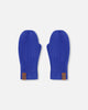 Ribbed Knit Mittens Royal Blue