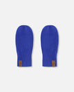 Ribbed Knit Mittens Royal Blue