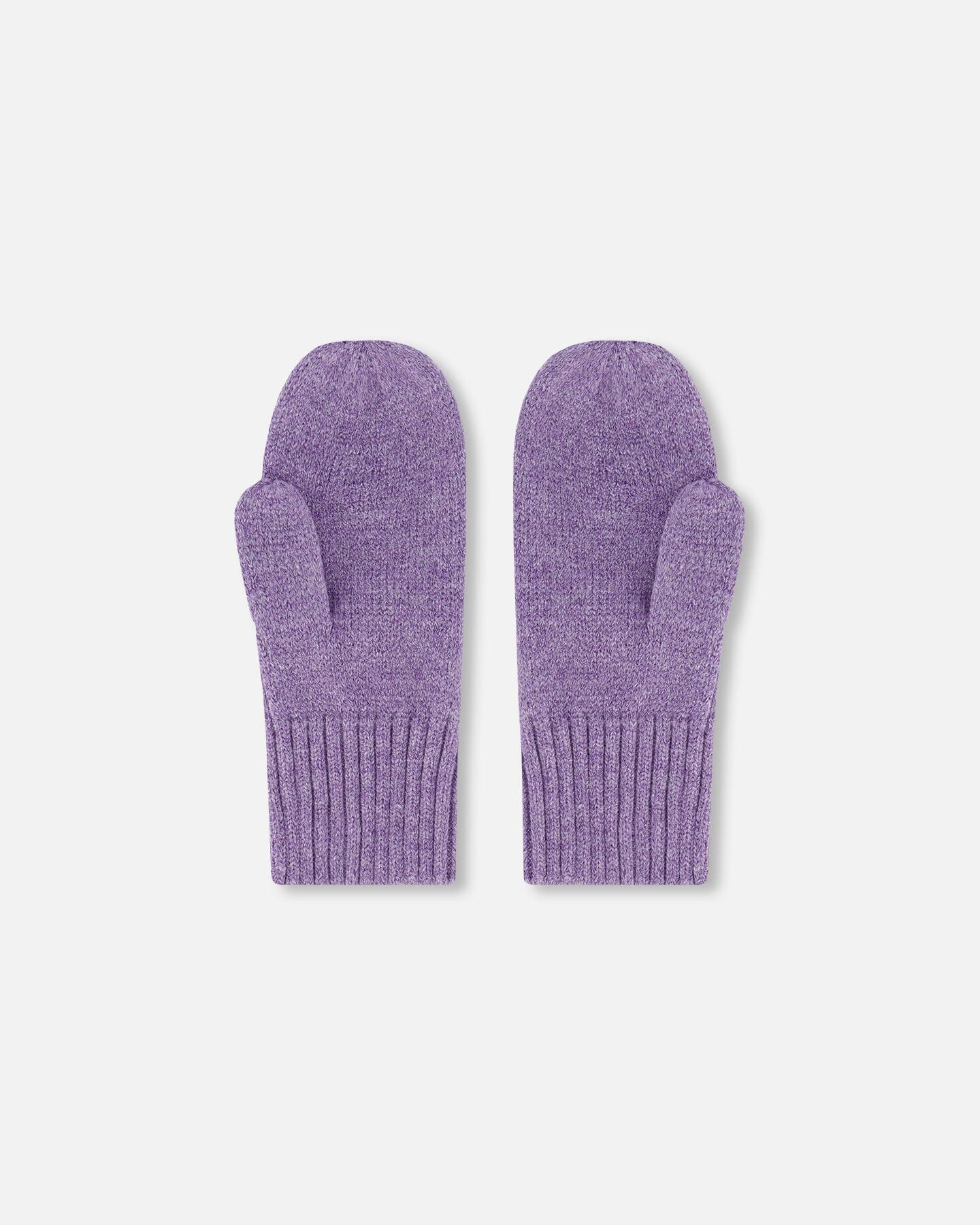 Ribbed Knit Mittens Lavender