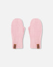 Ribbed Knit Mittens Pale Pink