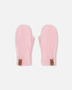 Ribbed Knit Mittens Pale Pink