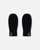 Ribbed Knit Mittens Black