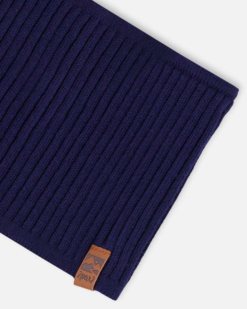 Knit Neckwarmer Navy Blue