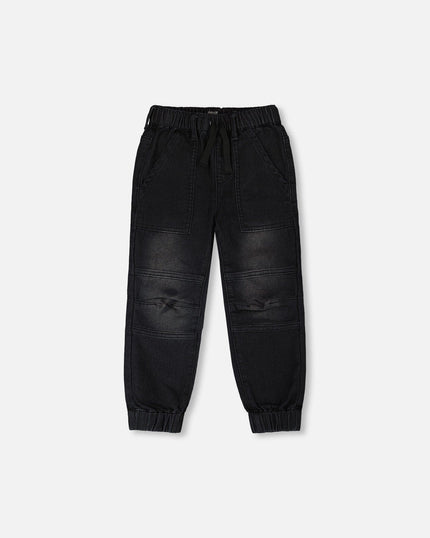 Stretch French Terry Denim Jogger Grey