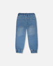 Stretch French Terry Denim Jogger Light Blue