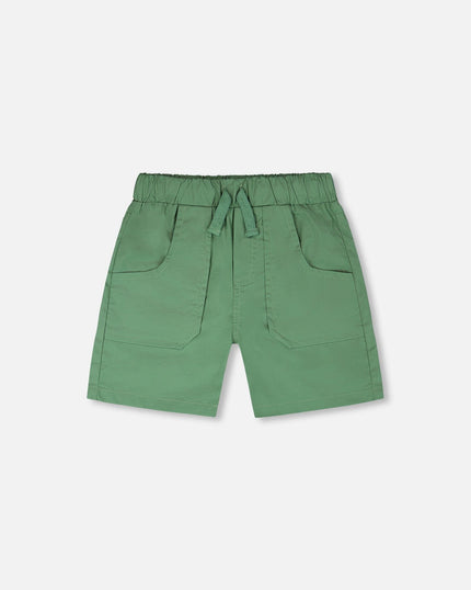 Parachute Shorts With Patch Pockets Green
