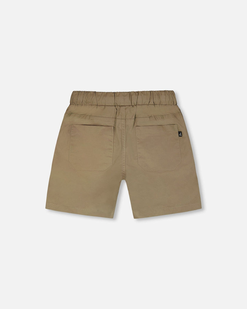 Parachute Shorts With Patch Pockets Beige