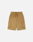 Stretch Twill Bermuda With Cargo Pockets Beige