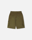 Stretch Twill Bermuda With Cargo Pockets Dark Khaki Green