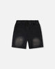 French Terry Grey Denim Shorts